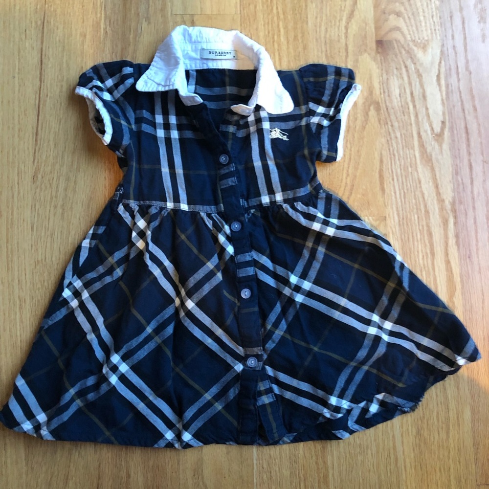 Infant Burberry tartan dress Navy fits size 12-18m